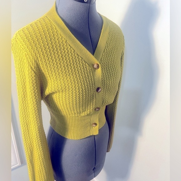 Kerisma Sz Small Saori Cardie, Moss Green Cashmere Blend Shrunken Cardigan NWOT - Picture 8 of 16